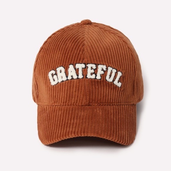 Accessories - SOLD OUT Brown Grateful Chenille Patch Corduroy Baseball Cap Fall Women's Hat